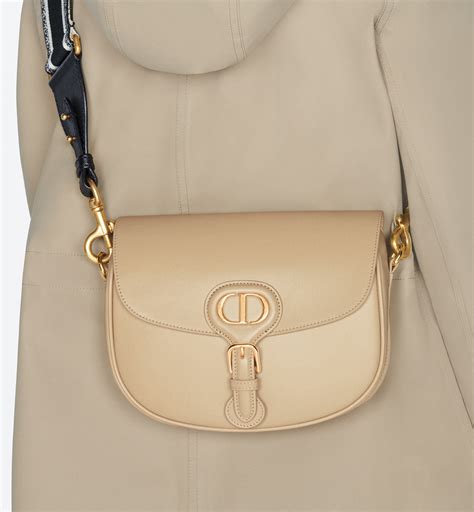 Medium Dior Bobby Bag Warm Taupe Grained Calfskin 